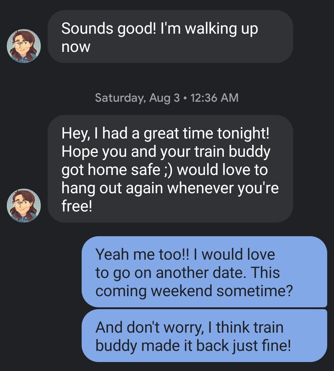 The first date went well