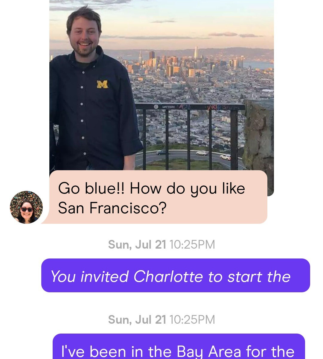 Charlotte contacts Branden on Hinge